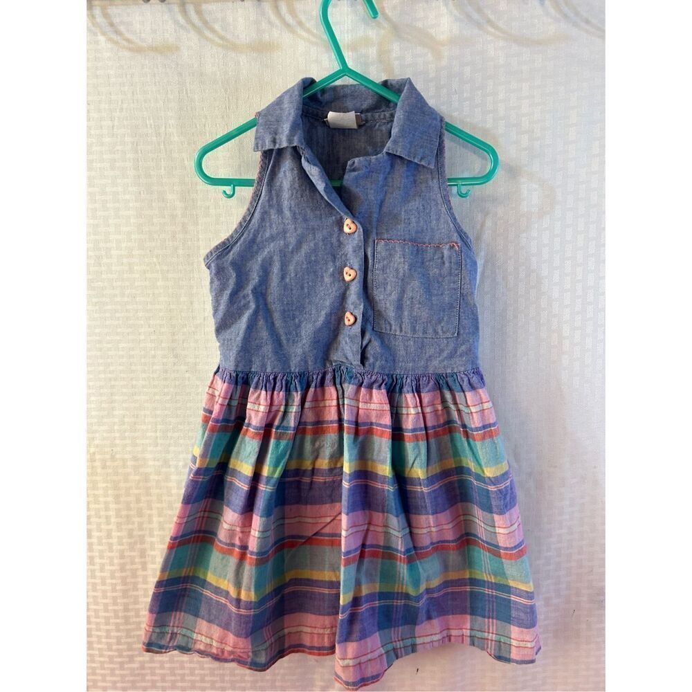 Carrousel dress USA  size 5‎ plaid vintage rn#17882 100cotton heart buttons